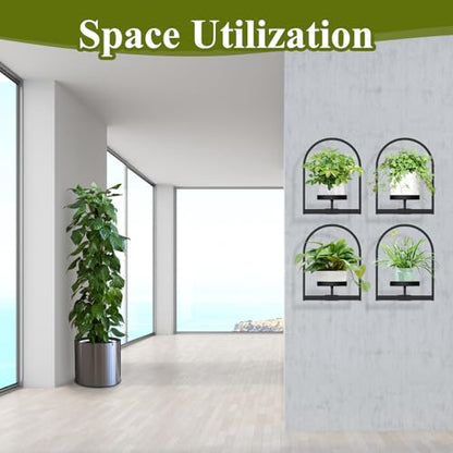 2 Pack Wall Plant Holders, Metal Window Planters Shelves, Black - color: Black 2 Pack