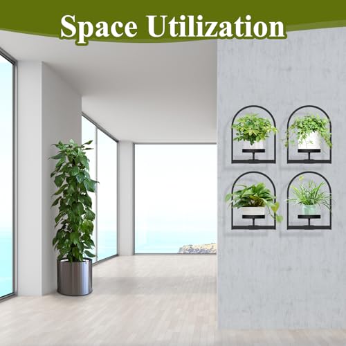 3 Pack Wall Plant Holders, Metal Window Planters Shelves, Black - color: Black 3 Pack