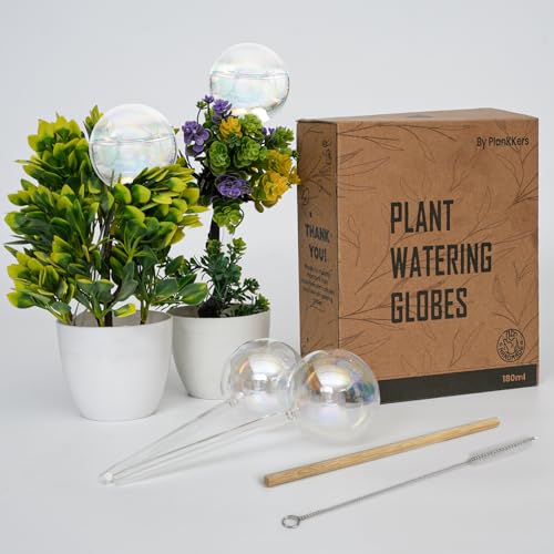 Iridescent Self Watering Globes, Glass Rainbow Plant Watering Globes, Self Watering Planter Insert, Automatic Plant Waterer Indoor (Medium-4 Pcs Iridescent, Medium) - color: Medium - 4 Pcs (Pack of 1)