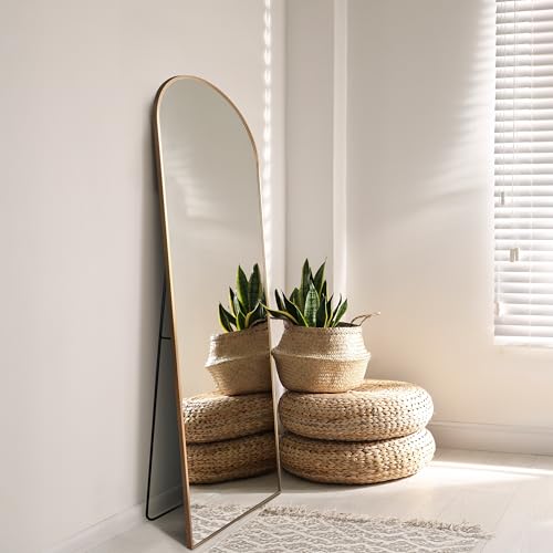 JONATHAN Y Adrian Arched Full Length Mirror 16" x 59" Metal Frame, Gold - color: Gold