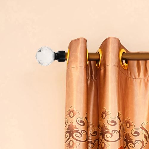 Unomor Black Iron Curtain Rod Decorative Head Plug Ball Finials for Curtain Rod Ends Window Treatment Hardware 3.54X2.36X1.18In