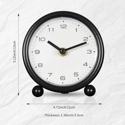 5.1" Retro Desk Clock, Black