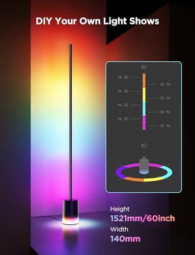 Govee Floor Lamp 2, RGBIC Smart Floor Lamp for Living Room, Bedroom - color: Black