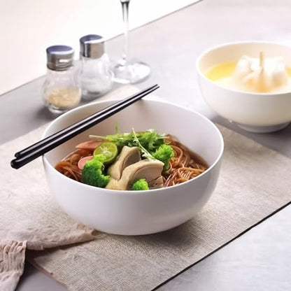 40 oz Off White Ceramic Soup Bowls, Ramen Bowls, Pho Bowls Set of 4, 7 Inch - size: 40 oz