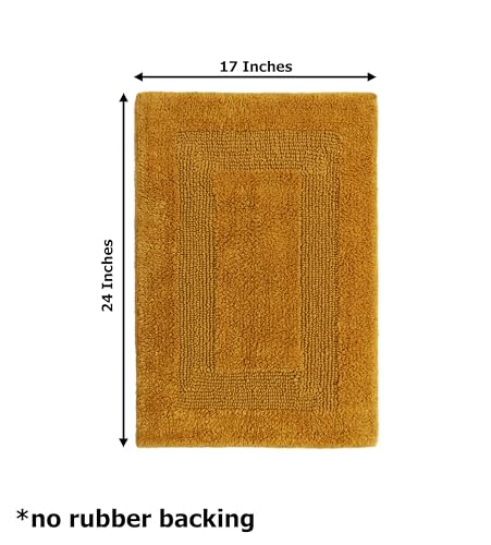 COTTON CRAFT 2 Pack Reversible Bath Mat - Plush 17x24 Bath Rug - Golden Rod - color: Golden Rod, size: 17x24 Inches