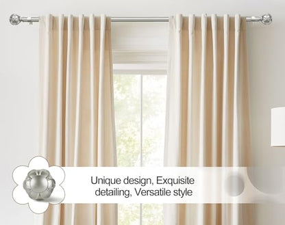 KAMANINA Curtain Rods for Windows 48 to 84 Inch, Heavy Duty, Antique Silver - color: Antique Silver, size: 48-84"