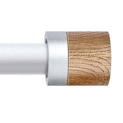 1 Pack Boho Rustic Adjustable Wood Curtain Rod 32-88 Inch, Silver - color: Silver, size: 32"-88"|1 PACK
