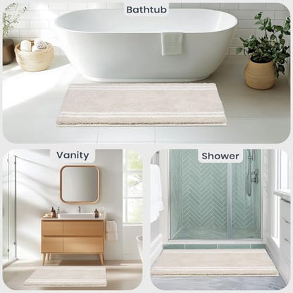 PURRUGS Bathroom Rug, Bath Mat, 24" x 36", Beige - color: Beige, size: 24" X 36"