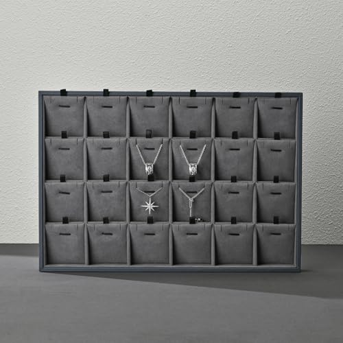 24 Grid Removable Insert Jewelry Necklace Display Tray - size: 24 Grid with Insert