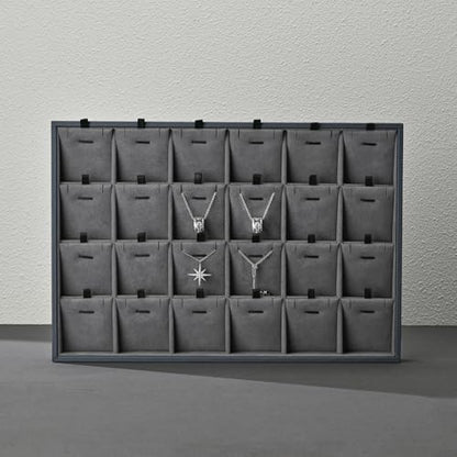 24 Grid Removable Insert Jewelry Necklace Display Tray - size: 24 Grid with Insert