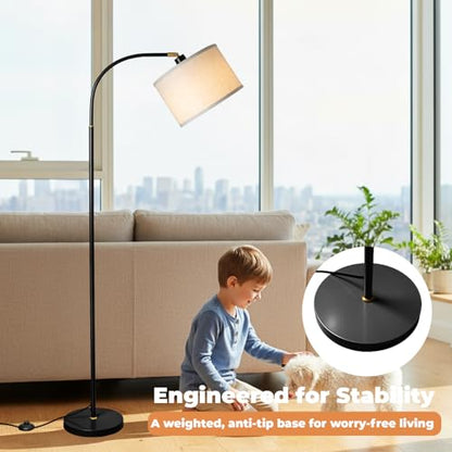 LALISU Arc Floor Lamps Modern Standing Remote Floor Lamp for Living Room - color: Black