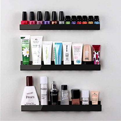 8 Pack 15 Inch Black Acrylic Floating Wall Shelves, Kids Bookshelf - color: 15in-black- 8 Pack