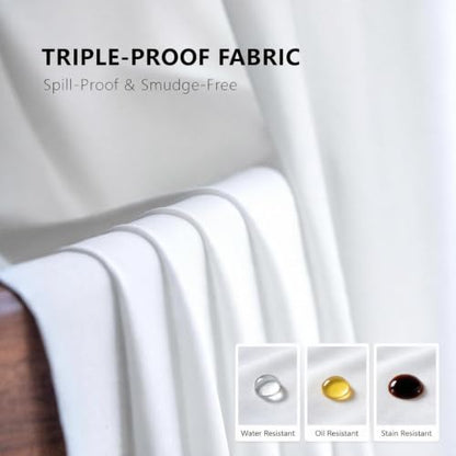 Non-See-Through White Privacy Sheer Curtains 42 x 63 Inch Long - color: White, size: 42"W x 63"L (Pack of 2)