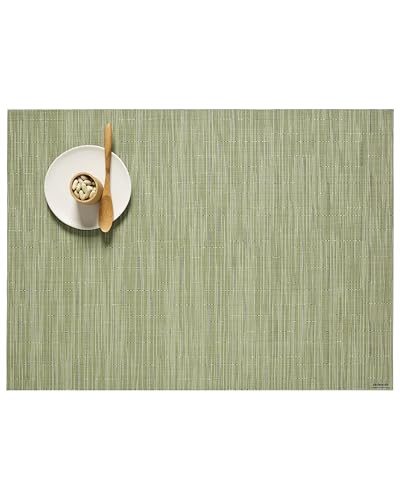 Chilewich Bamboo Placemats Set of 4, Woven Rectangle Placemats - color: Spring Green, size: 14"x19"