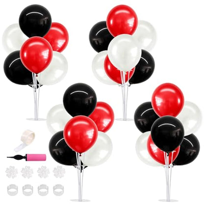 TONIFUL 4 Set Black Red White Balloon Stand Balloon Centerpieces for Table - color: Black Red White