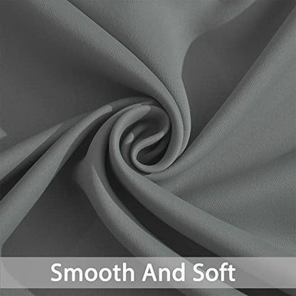 Yakamok Grey Room Darkening Curtains 84 inch Gray Sliding Door Drapes - color: Grey, size: 52"W x 84"L (Pack of 1)