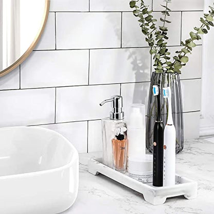 Luxspire Marble Tray for Soap Dispenser Perfume Jewelry, S, Gravel White - color: D - Gravel White, style: Small
