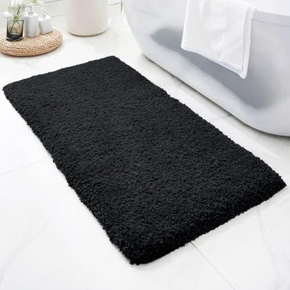 Disolla Black Bathroom Rugs 24x48, Non-Slip Plush Thick Bath Mat - color: Black, size: 2' x 4' (24''x48'' Bathroom Rug)