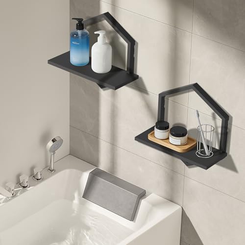 KALYLOC Floating Shelves for Wall, Set of 2 Hanging Shelves for Plants