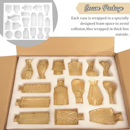Set of 36 Glass Bud Vases Small Flower Vases for Centerpieces(Champagne) - color: Champagne