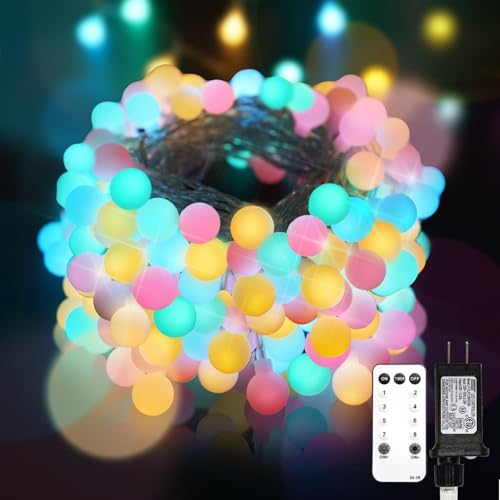 suddus 109ft Connectable Globe String Lights Plug in Remote Pastel Color | 300 Led Pastel Fairy Lights With Timer 8 Mode, String Lights for Bedroom,Dorm, Classroom, Party, Indoor,Outdoor Decor - color: Multicolor, size: 300LED Plug
