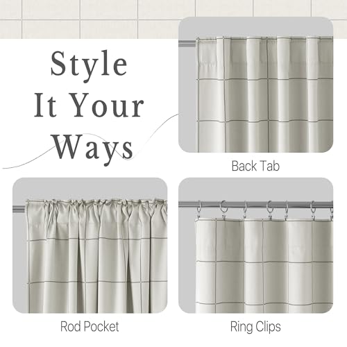NICETOWN 100% Blackout Grey Plaid Curtains for Bedroom, W52xL84, 2 Panels - color: Grey, size: 52"W x 84"L (Pack of 2)