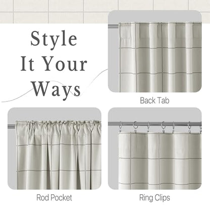 NICETOWN 100% Blackout Grey Plaid Curtains for Bedroom, W52xL84, 2 Panels - color: Grey, size: 52"W x 84"L (Pack of 2)