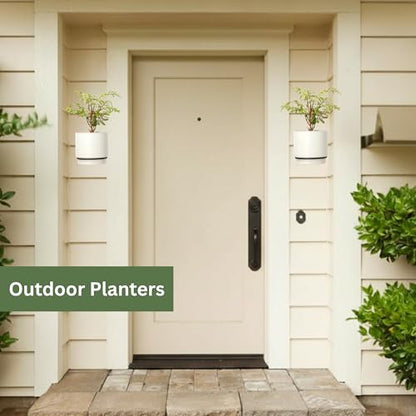 Self-Watering Wall Planters for Indoor Outdoor Plants (5.9 inch) - color: White