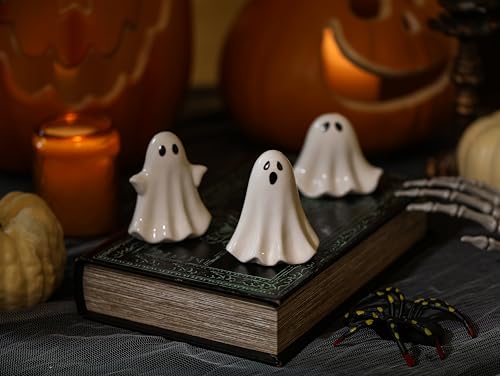 Tuitessine Ceramic Ghosts Small Scary Ghost Figurine Halloween Ghost Statue