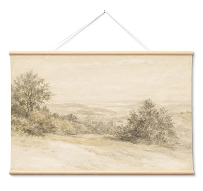 VIYYIEA Extra Large Canvas Wall Art - Soft Watercolor Landscape, 54x36 Inch - color: Soft Watercolor Shrubland
