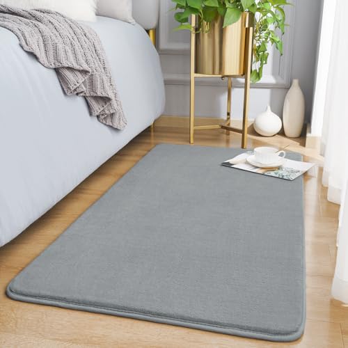 Amearea Modern Washable Runner Rugs, 2x4 Feet Grey Bedroom Runner Rug - color: Grey, size: 2' x 4' (Runner)
