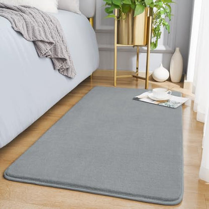 Amearea Modern Washable Runner Rugs, 2x4 Feet Grey Bedroom Runner Rug - color: Grey, size: 2' x 4' (Runner)
