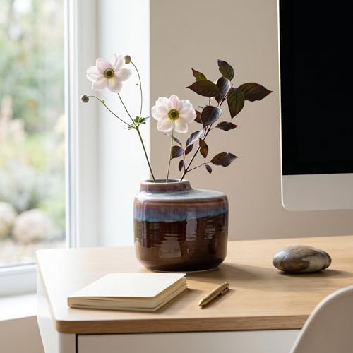Brown Ceramic Vase, 5 Inch - color: Dark Brown, size: 5 Inch