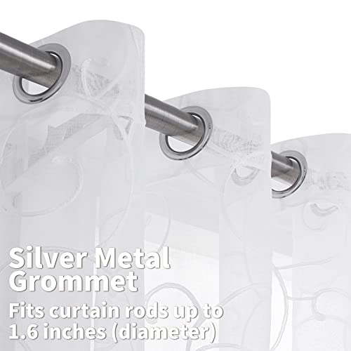 BGment White Sheer Curtains 84 Inches Long Living Room 2 Panels - color: White-cirrus, size: 52"W x 84"L (Pack of 2)