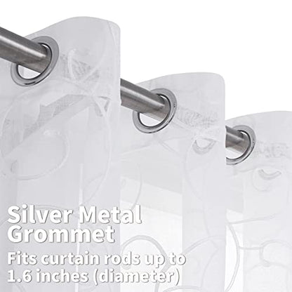 BGment White Sheer Curtains 84 Inches Long Living Room 2 Panels - color: White-cirrus, size: 52"W x 84"L (Pack of 2)