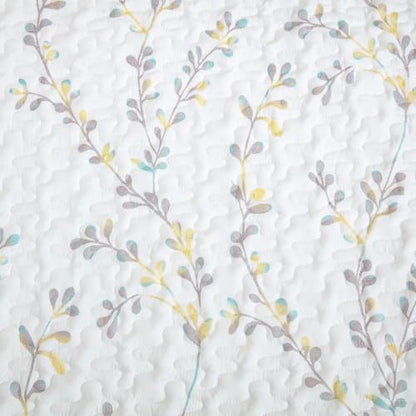 Exclusivo Mezcla 60"x 80" Boho Quilted Throw Blanket, White Quilt Throw - color: Floral White, size: 60 x 80 inch