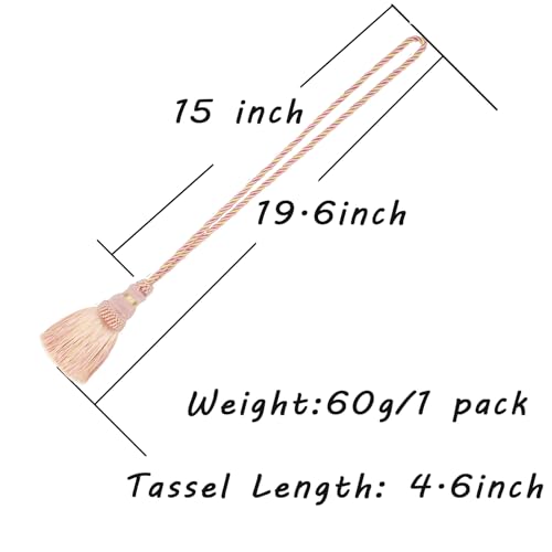 2 Pack Curtain Tie Backs Rope Tassels for Curtain Holdback - color: Mix Pink, size: 2p