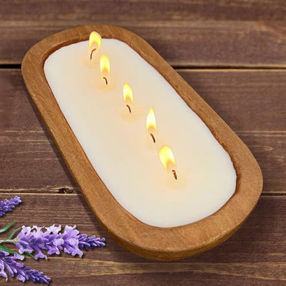Aromatherapy Candle, SEVEYEE Lavender Candle 5wicks 16oz, Large Wooden Bowl Candles for Women,Girl Birthday Gift,12inch - size: 12 inch Bowl Lavender