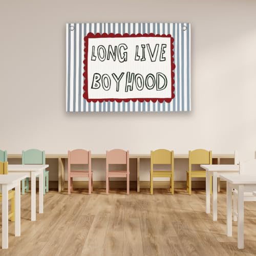 Long Live Boyhood Banner Boys Room Decor Playroom Wall Art 30 X 20 ln - color: Long2