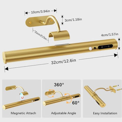 Hapfish Motion Sensor Battery Operated Wall Sconce,Wireless Picture Lights - color: Motion Sensor Gold