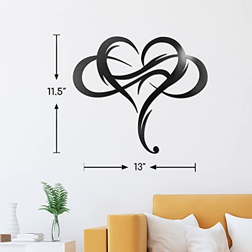 Vivegate Infinity Heart Metal Wall Plaque, Unique Infinity Heart Wall Decor Love Sign Steel Art Geometric Wall Decor Set Cut Out for Outside (Medium - 13"X11.5") - size: 16"L x 12"W