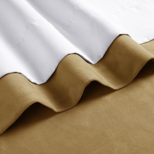 Extra Wide Velvet Blackout Curtains (1 Panel) - 100W x 120L, Amber Gold - color: Amber Gold, size: 100"W x 120"L (Pack of 1)