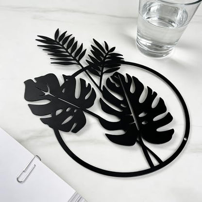 Metal Tropical Leaves Wall Art Decor, Metal Leaf Wall Hanging Sculpture