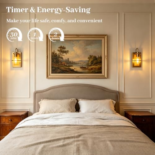 Gold Wall Sconces Battery Operated Set Of 2, Rechargeable Wall Lights - color: Gold Light Wood, size: 3 Color