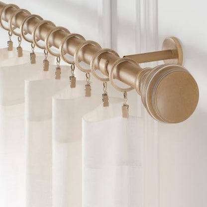 Cambria Designer 1-3/8" Weathered Oak Quiet Glide Curtain Rings 18 Pack - color: Weathered Oak, size: Small 1-3/8 in