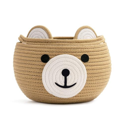 CherryNow Baby Basket for Gifts Empty, Cute Bear Design, Brown - color: Brown, size: 10.5"D x 8.5"H
