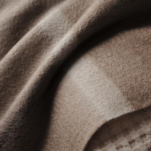 EP Mode 100% Pure Cashmere Throw Blanket for Sofa, Neutral Windowpane - color: Neutral Windowpane