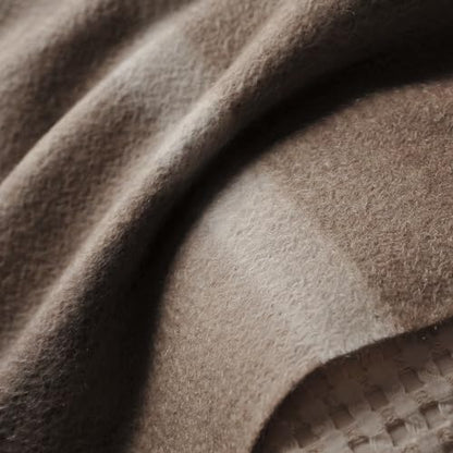 EP Mode 100% Pure Cashmere Throw Blanket for Sofa, Neutral Windowpane - color: Neutral Windowpane