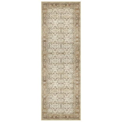 SIILOOM 2x6 Washable Runner Rug, Non Slip Soft Area Rug for Hallway Kitchen - color: Beige/Brown, size: 2' x 6' (Runner)