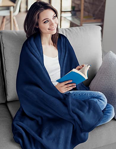 Utopia Bedding Ultra Soft Fleece Bed Blanket Throw Size Navy (50x60 Inches) - color: Navy, size: Throw (50x60 Inch)
